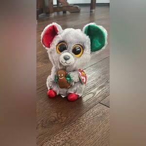 Ty Beanie Boos: Christmas Mouse With Gingerbread (Mac)